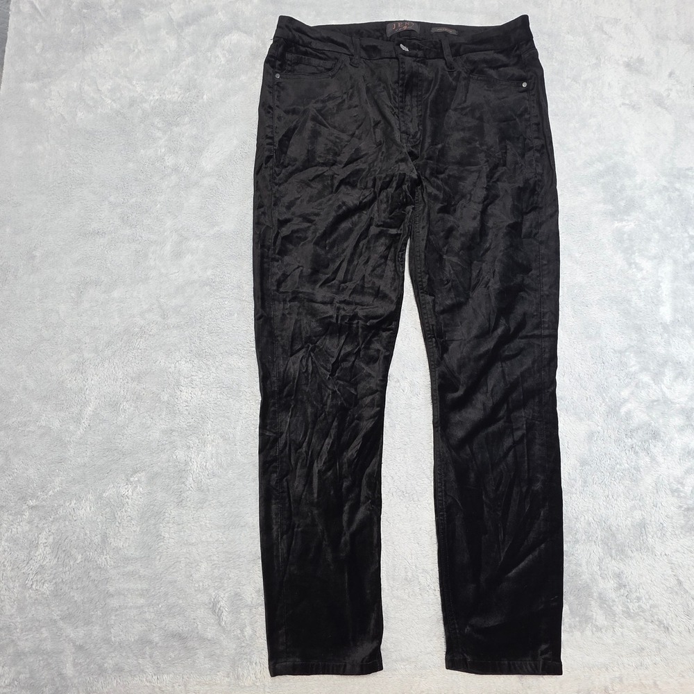 Jen7 Women 10 Black Ankle Skinny Velvet Pants Mid Rise Stretch Luxe Soft